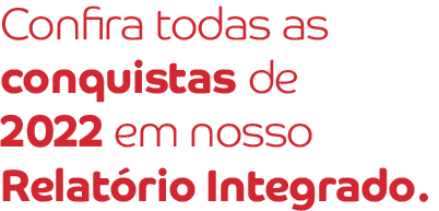 Confira todas as conquistas de 2022 em nosso Relatório Integrado.